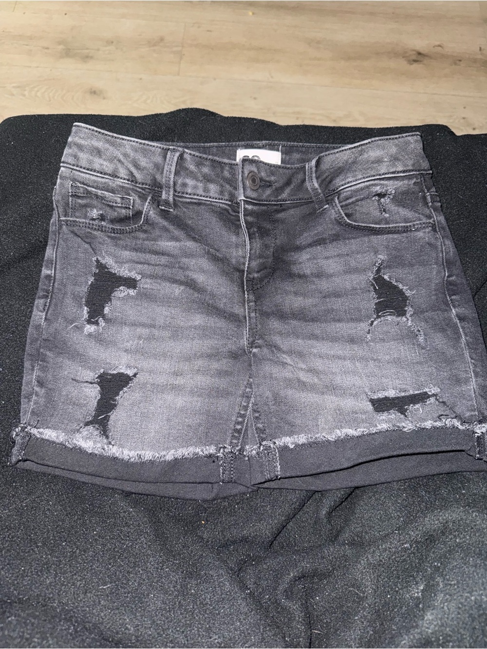 SO Black Washed Denim Mini Skirt